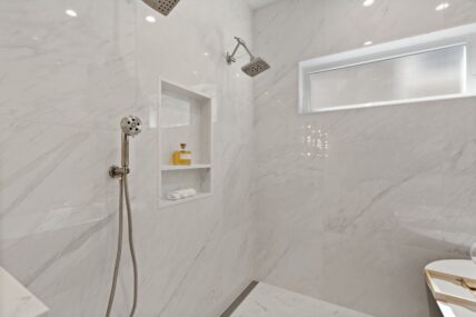 Bathroom Chapin White marble with three headed shower 0125 131kb