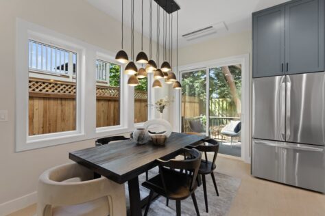 Interior Chapin Kitchen with Rustic Dining room table with modern pendent lighting 0050 221kb