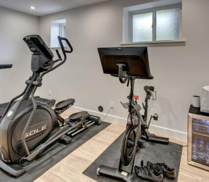 exercise room with running machines