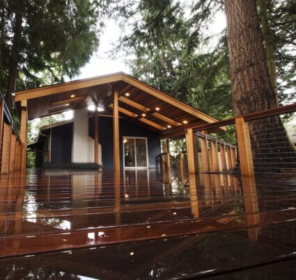 Redwood Outdoor Deck Ceiling