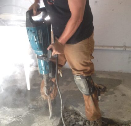 Basement jackhammer work