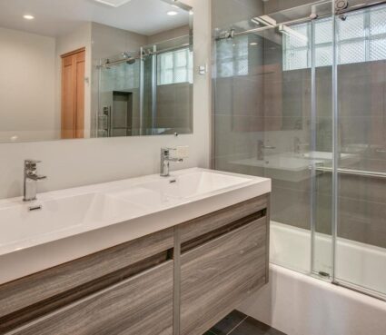 modern double sink and shower