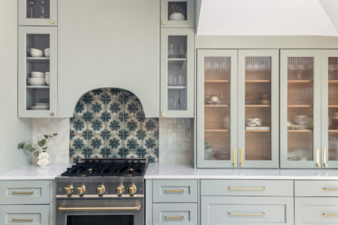 Medium shot of stove and counter