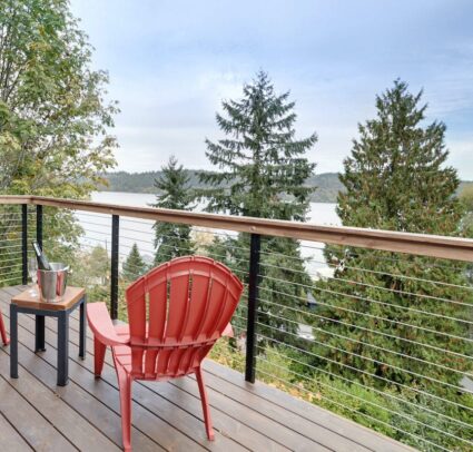 deck with view of Puget Sound