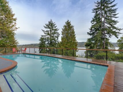 pool deck with view of puget sound