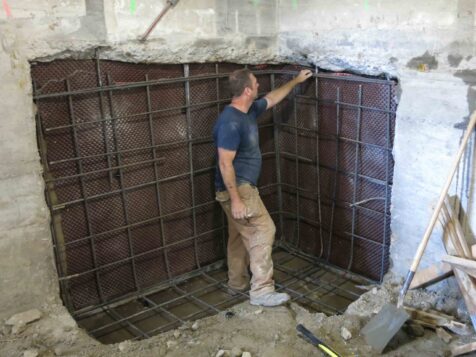 Man inspecting new foundation