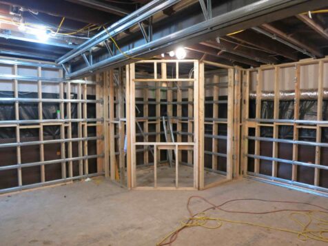 Framing rooms in a recently lifted house